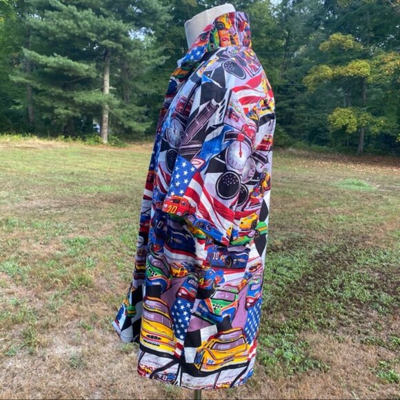 MAX BOXXER SHIRT HAWAIIAN CASUAL BUTTON DOWN RACE CARS AMERICANA SIZE L - Picture 7 of 10